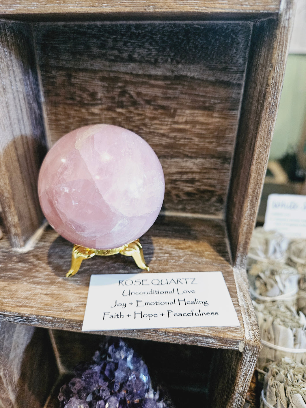 CC Rose Quartz Sphere w/ stand