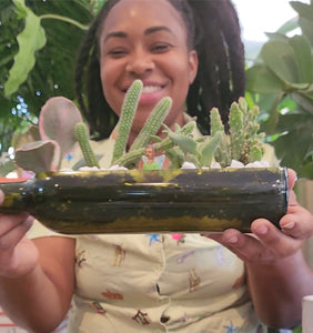 Plant & Sip | Wine Bottle Succulent Garden