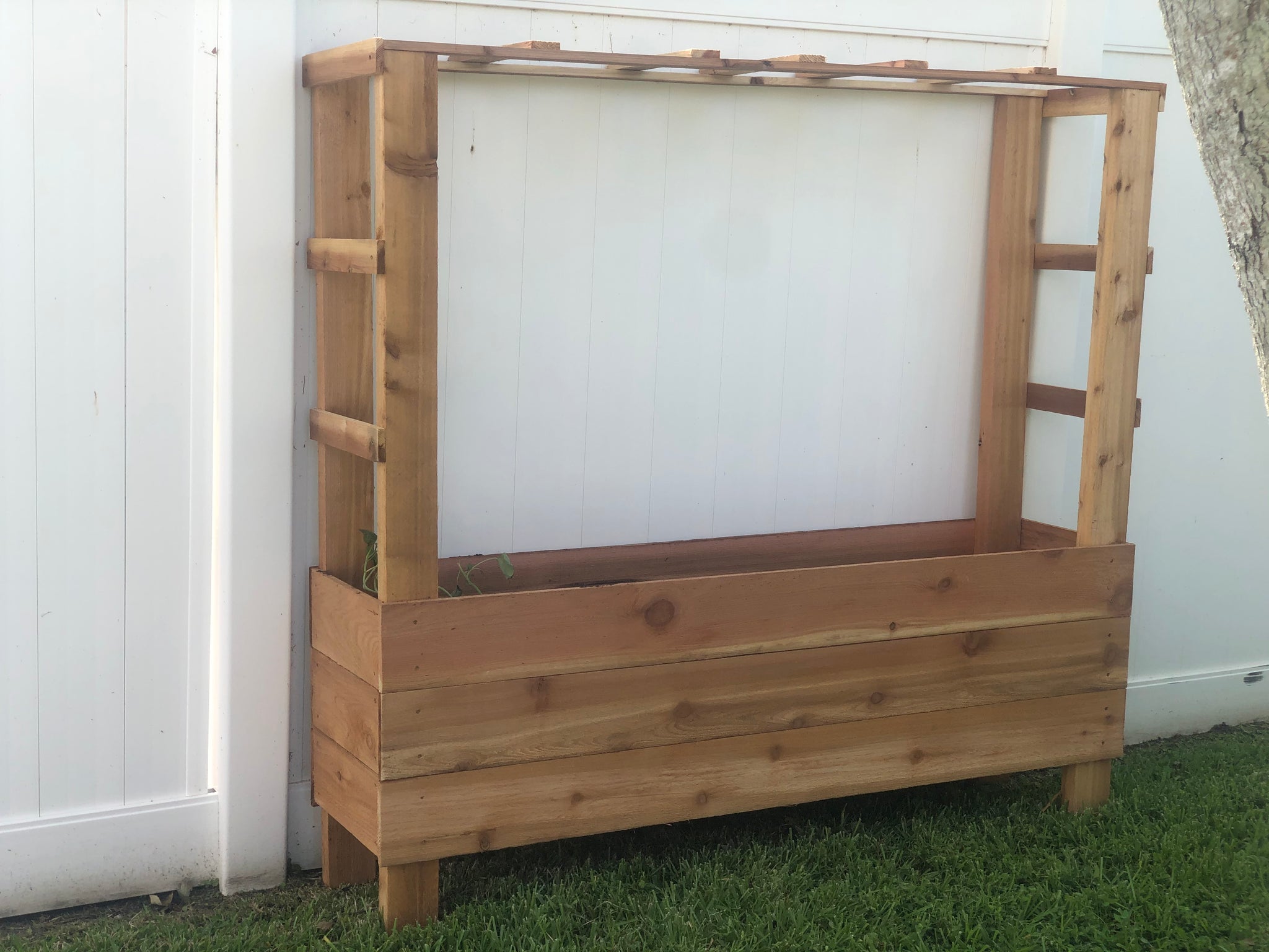 cedar trellis planter Cedar Raised Planters with Lattice Trellis – Crazy Plant Bae